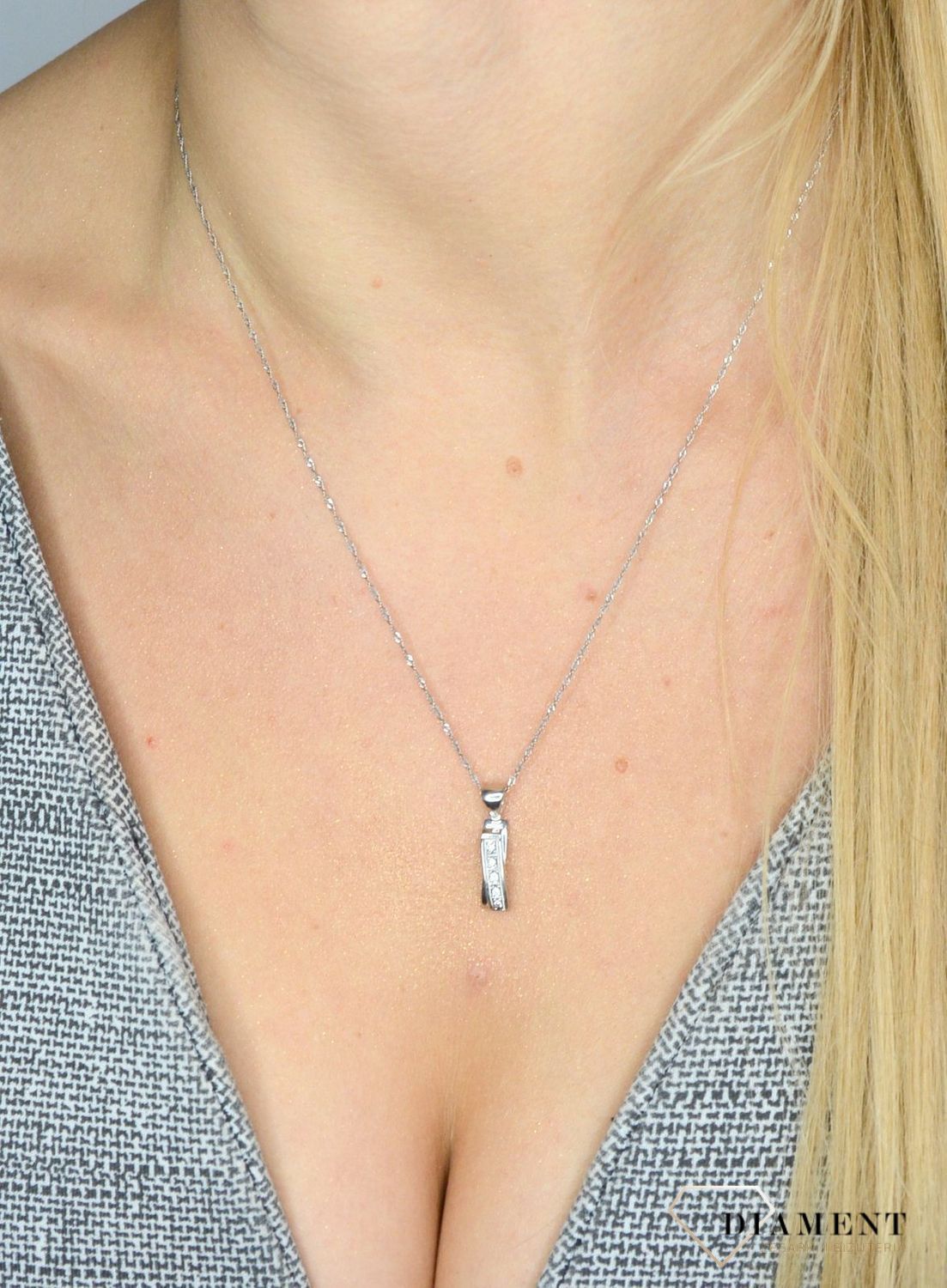 Złoty łańcuszek 585 Białe Złoto Singapur 1 mm DIA-LAN-1151B-585 1mm ✅ Złoty łańcuszek wykonany z białego złota próby 585 ✅.jpg